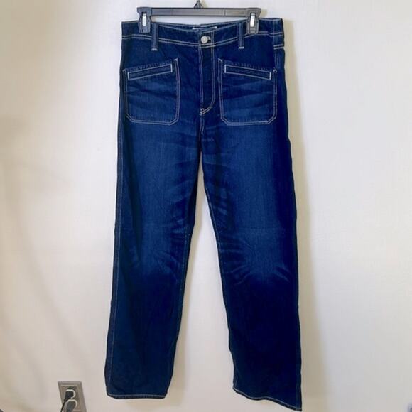 NEW Free People We The Free dark wash patch pocket jeans, 30 - Picture 1 of 9